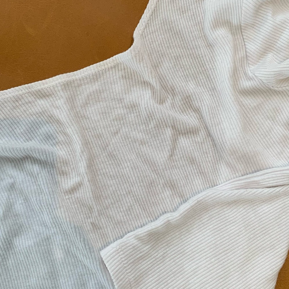 White Cropped Open Back Top